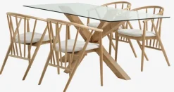 AGERBY L190 bord eg + 4 ARNBORG stole eg