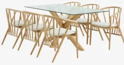 AGERBY L160 bord eg + 4 ARNBORG stole eg