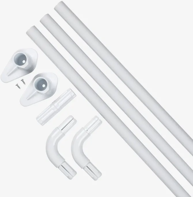 Badeforhængsstang VARA 90x90x90 hvid