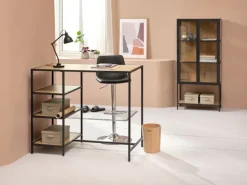 Barstol BROAGER sort kunstlæder/krom