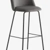 Barstol GRINDSTED grå velour/sort