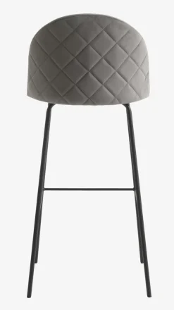 Barstol GRINDSTED grå velour/sort