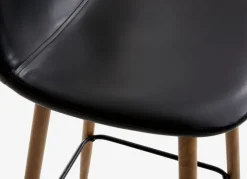 Barstol JONSTRUP sort kunstlæder/egefarve