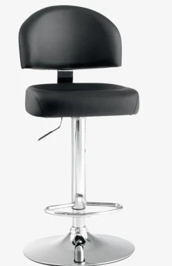 Barstol VEJERS sort kunstlæder/krom