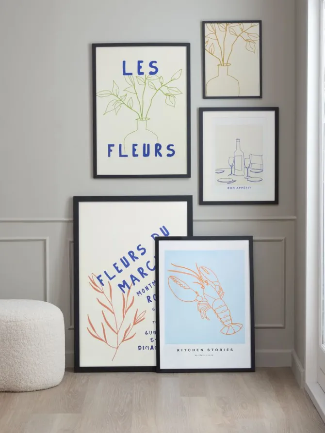 Billedramme OSCAR 40x50cm sort m/A3 passepartout