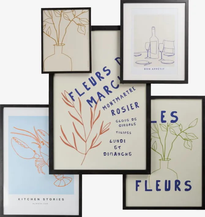 Billedramme OSCAR 40x50cm sort m/A3 passepartout