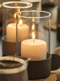 Bloklys TORALF Ø7xH10cm hvid