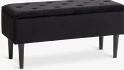 Bænk BADSTED m/opbevaringsplads sort velour