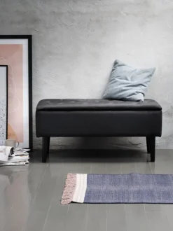 Bænk BADSTED m/opbevaringsplads sort velour