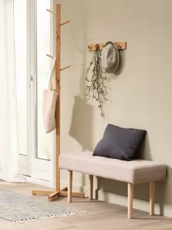 Bænk HAGEBRO sandfarvet stof/natur