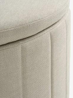 Bænk KAPPEL m/opbevaring lyst sandfarvet stof