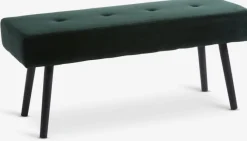 Bænk RJUKAN mørkegrøn velour/sort