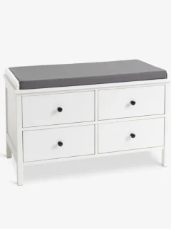 Bænk TERPET 4 skuffer m/hynde hvid