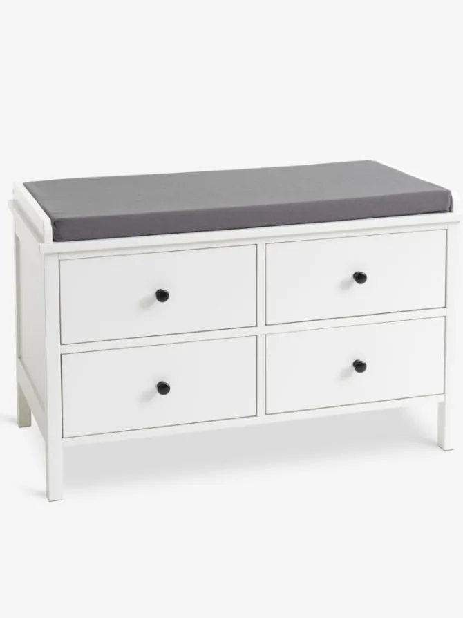 Bænk TERPET 4 skuffer m/hynde hvid