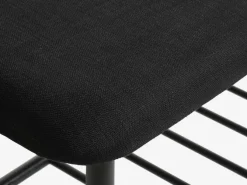 Bænk VANDSTED m/hylde sort stof/sort