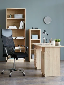 Bogreol HORSENS 5 hylder lys egefarve