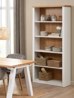 Bogreol MARKSKEL 5 hylder hvid/egefarve