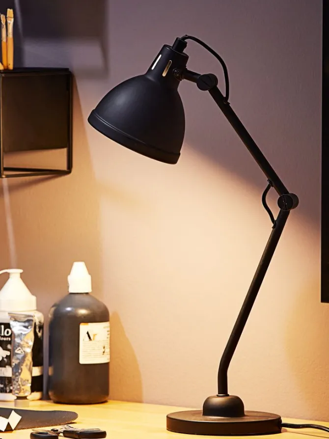 Bordlampe PATRIK Ø14xH45cm sort