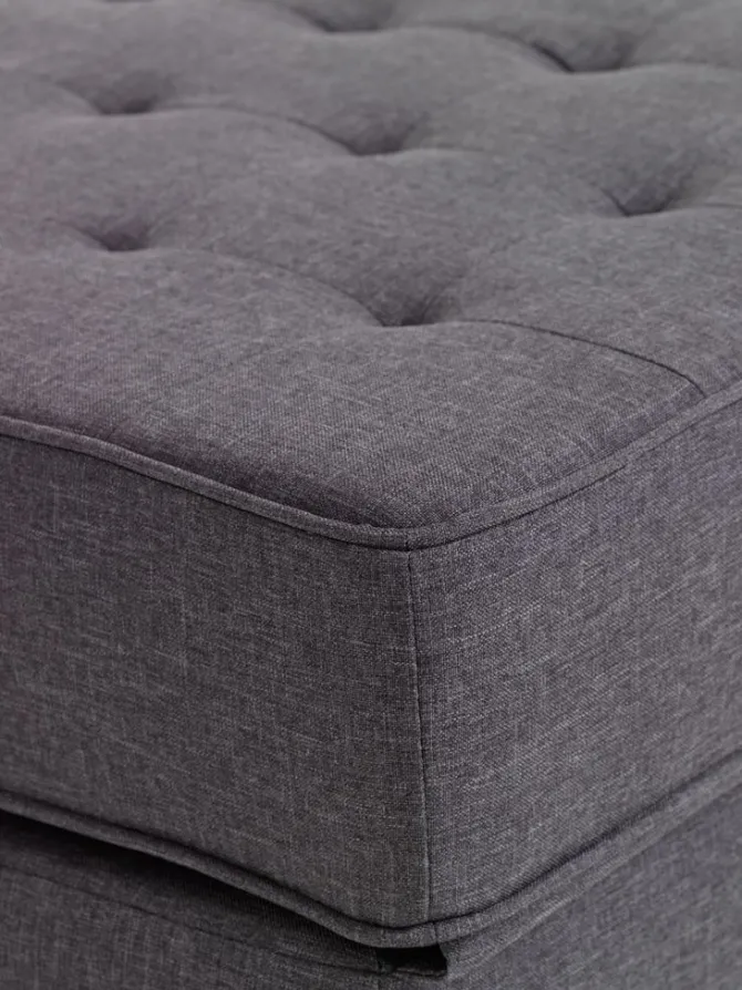 Daybed VARBJERG 190x152 mørkegråt stof/egefarve