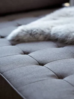 Daybed VARBJERG 190x152 mørkegråt stof/egefarve