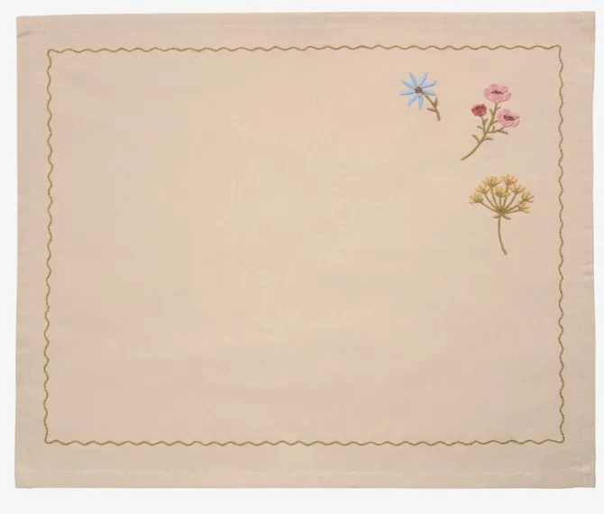 Dækkeserviet CIKORIE 33x42 natur/grøn