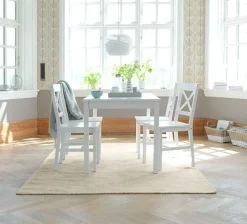 EJBY L118 bord hvid + 4 EJBY stole hvid