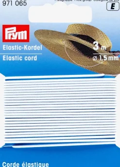 Elastik rund 1,5mm 3m/pk hvid