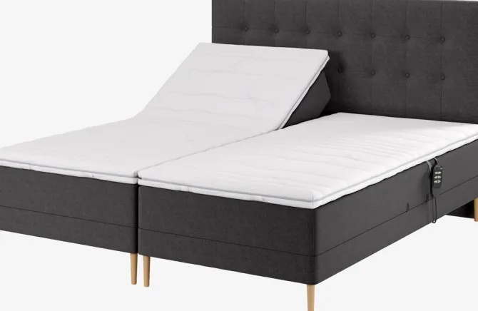 Elevationsseng 180x200 GOLD E35 Grå-41