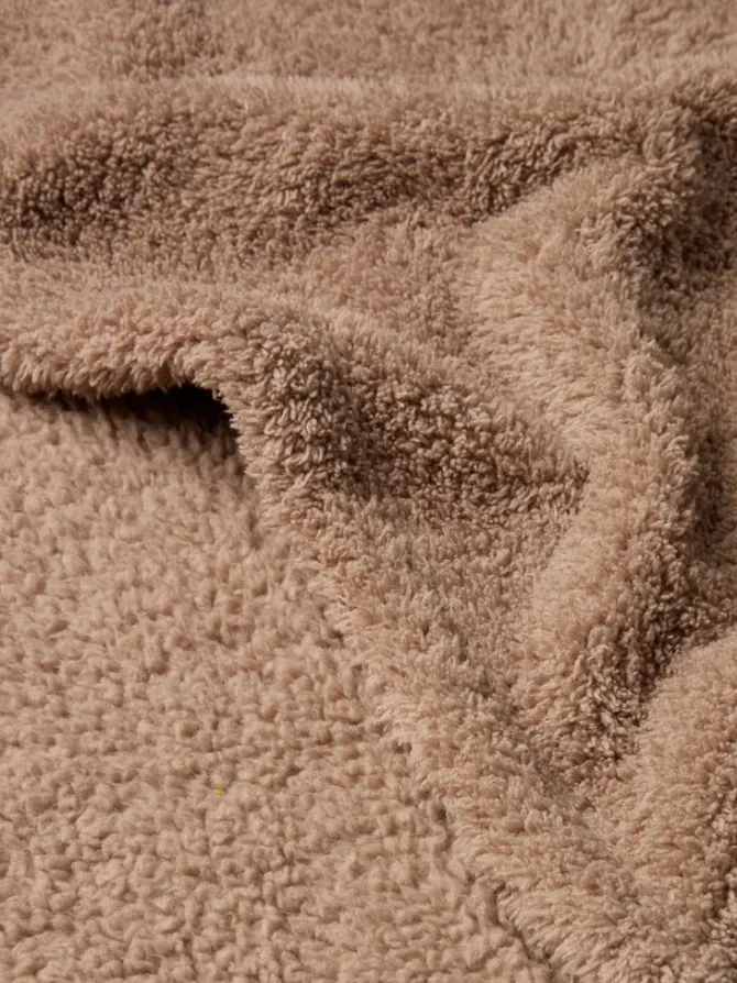 Fleeceplaid HASSELURT 130x170 mørk sand