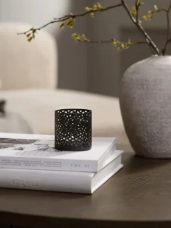 Fyrfadsstage ERLAND Ø6xH6cm sort