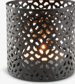 Fyrfadsstage ERLAND Ø6xH6cm sort