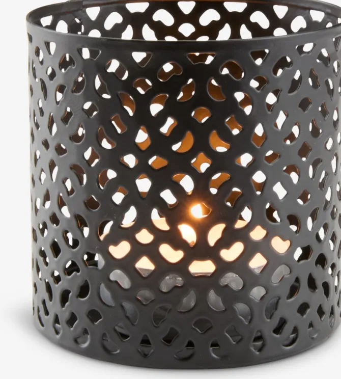 Fyrfadsstage ERLAND Ø6xH6cm sort