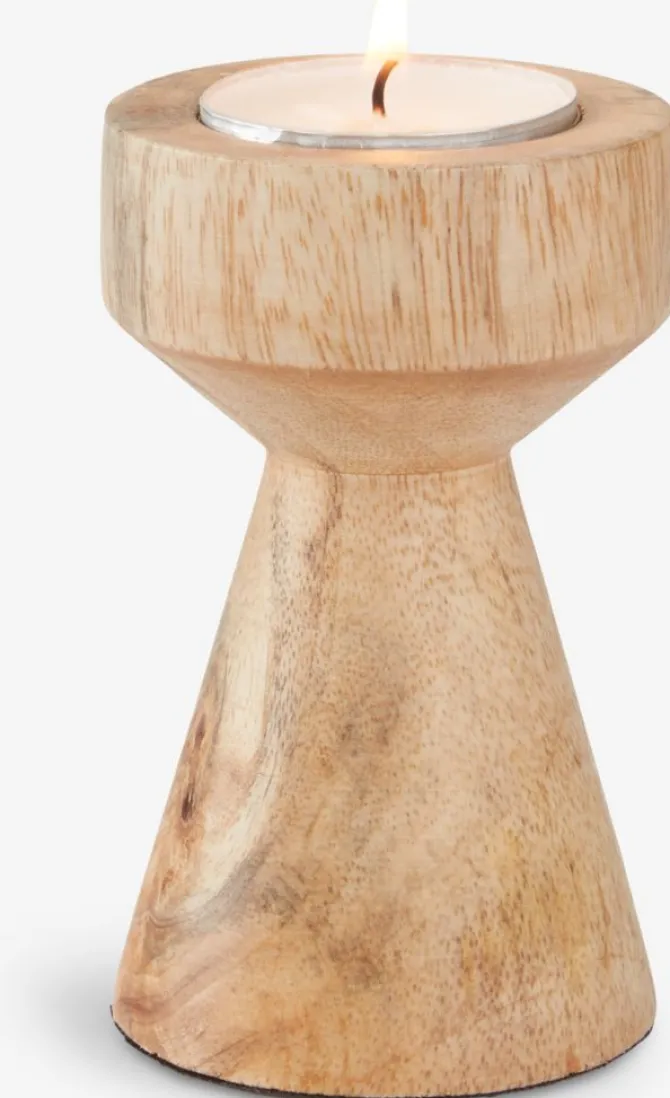 Fyrfadsstage JOHAN Ø6xH10cm træ