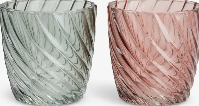 Fyrfadsstage VAGN Ø8xH8cm glas assorteret