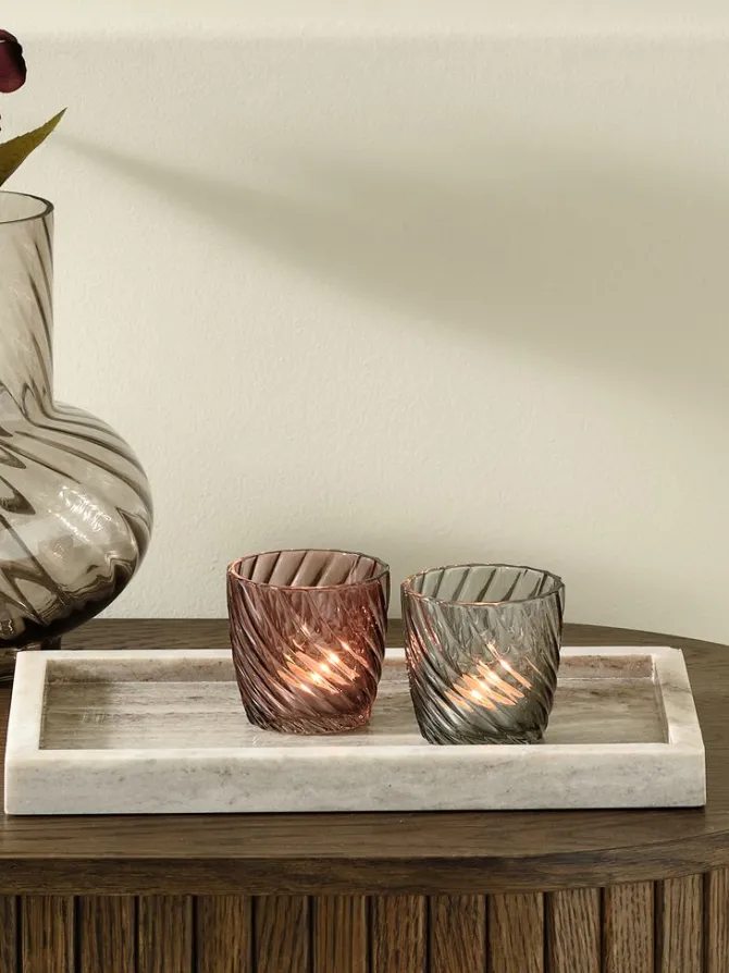 Fyrfadsstage VAGN Ø8xH8cm glas assorteret