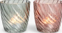 Fyrfadsstage VAGN Ø8xH8cm glas assorteret