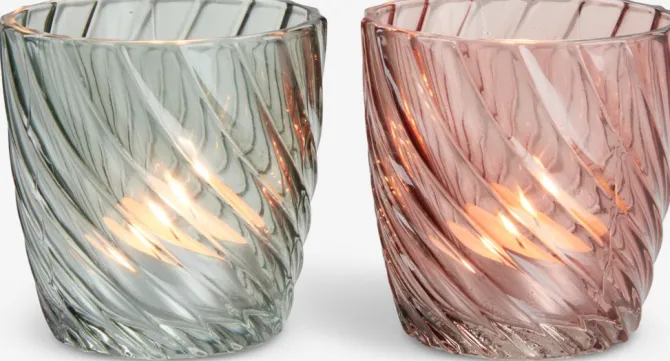 Fyrfadsstage VAGN Ø8xH8cm glas assorteret