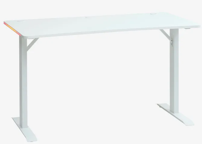 Gamer-bord HALBJERG 65x135 m/LED hvid