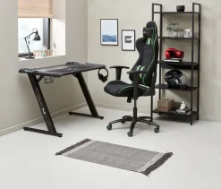 Gamer-bord LINDHOLM m/LED-lys og kopholder sort