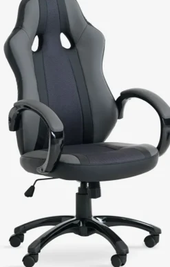 Gamer-stol AGGESTRUP grå kunstlæder/sort mesh
