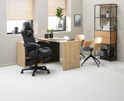 Gamer-stol HALLUM med benstøtte sort kunstlæder