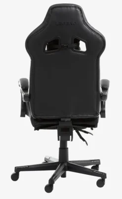 Gamer-stol HALLUM med benstøtte sort kunstlæder