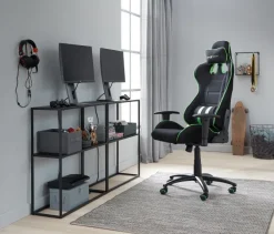 Gamer-stol LAMBJERG sort mesh/grøn