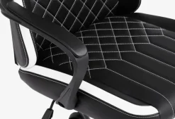 Gamer-stol LERBJERG sort/hvid kunstlæder