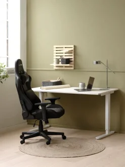 Gamer-stol NIBE sort kunstlæder/rød