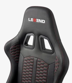 Gamer-stol NIBE sort kunstlæder/rød