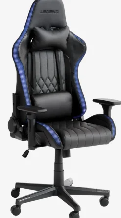 Gamer-stol RANUM med LED sort kunstlæder/sort