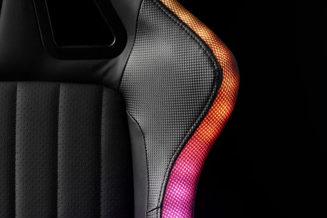 Gamer-stol RANUM med LED sort kunstlæder/sort