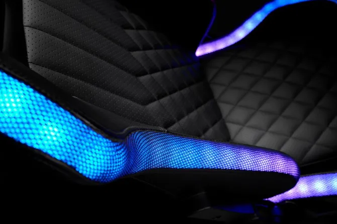 Gamer-stol RANUM med LED sort kunstlæder/sort