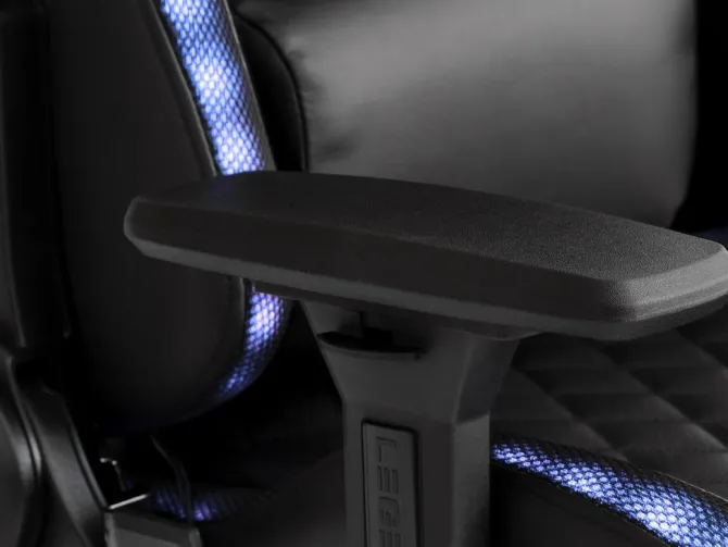 Gamer-stol RANUM med LED sort kunstlæder/sort